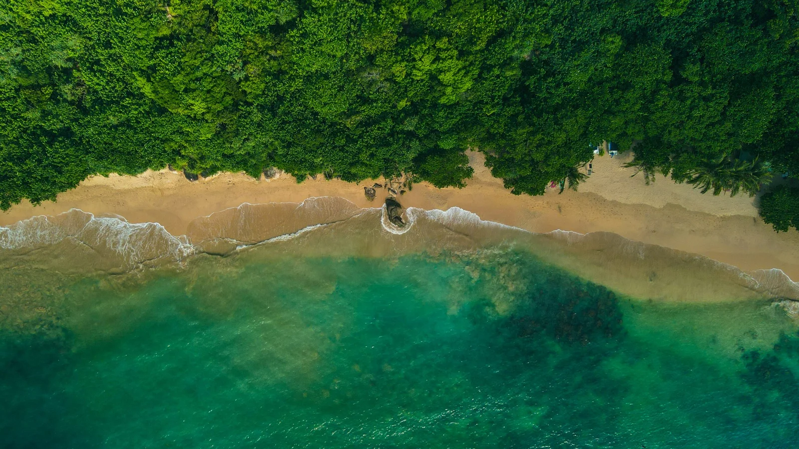 Aerial view of Unawatuna Beach